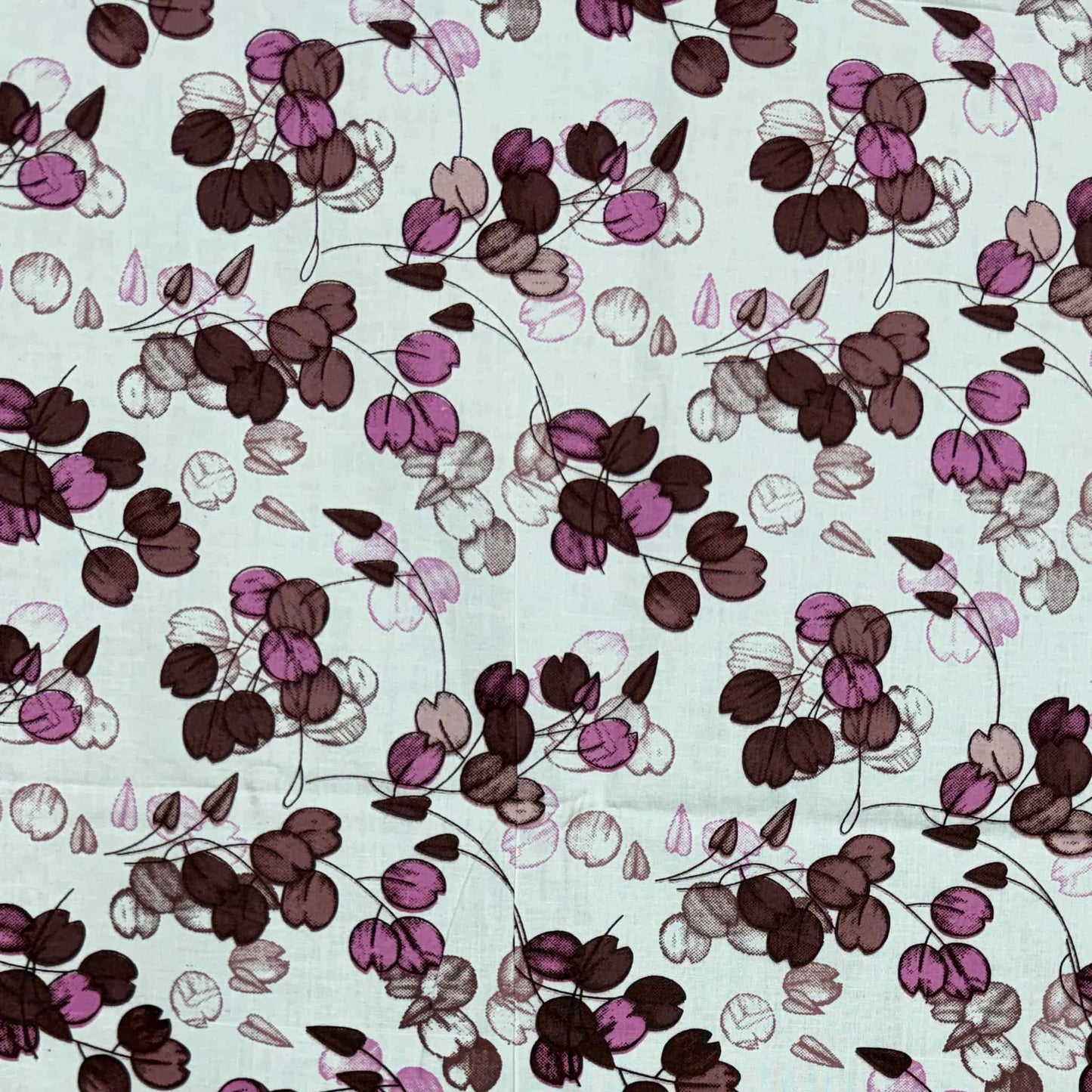Wine Colour Floral Print Single Bedsheet