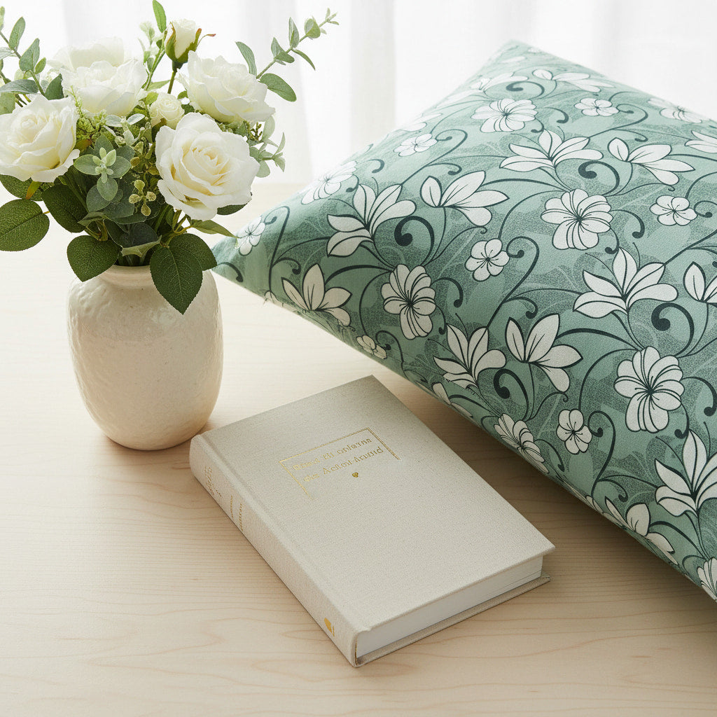 Floral Print On Green Single Bedsheet