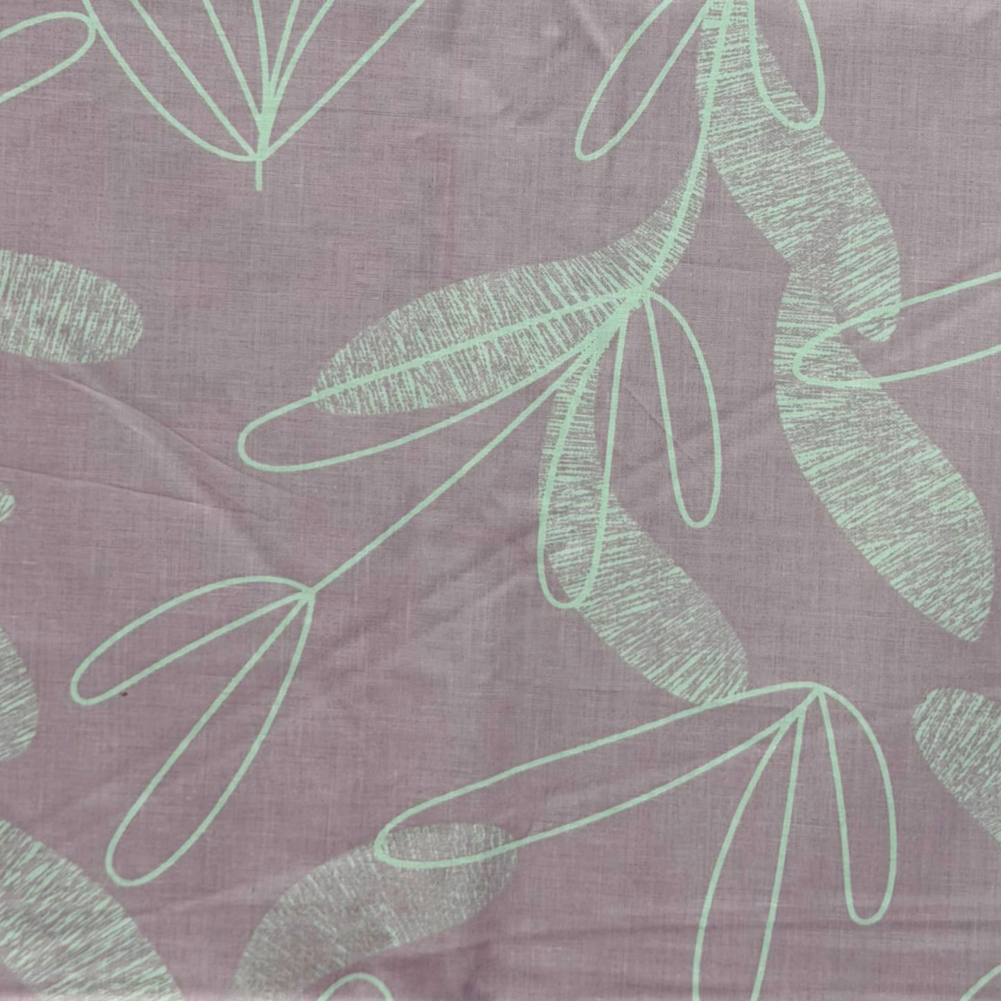 Pink Leaf Print 200TC Single Bedsheet
