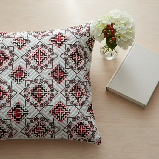 Geometric Print On White Single Bedsheet