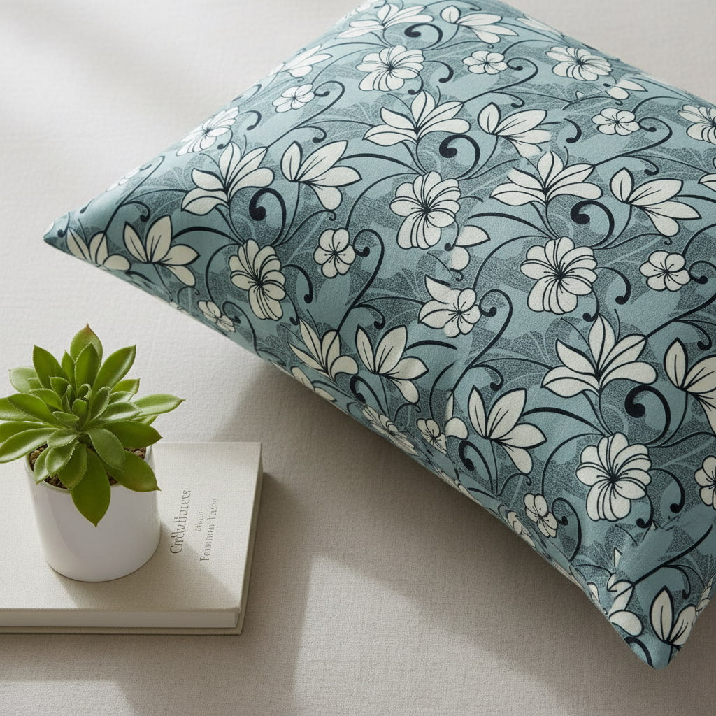 Floral Print On Grey Single Bedsheet