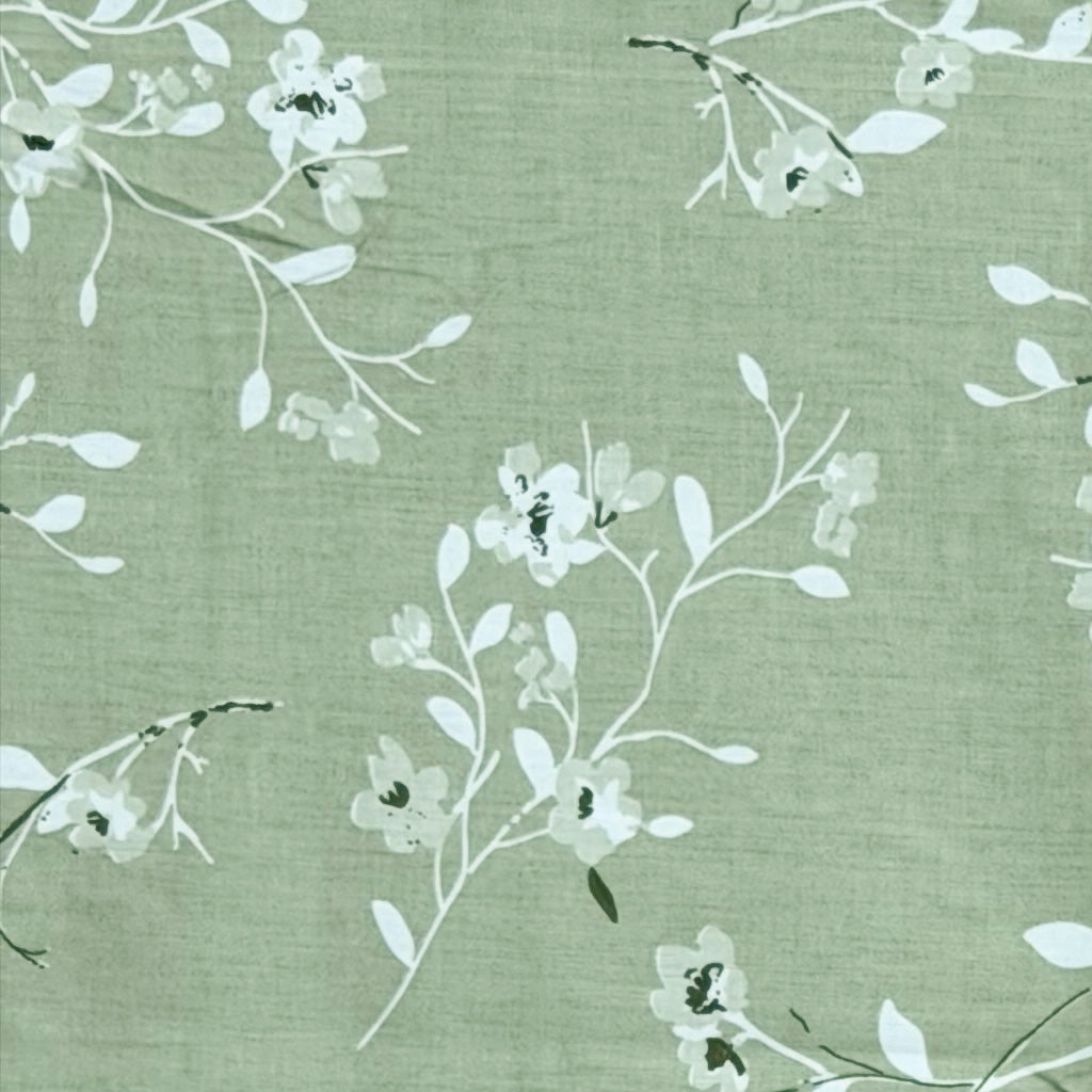 Floral Print 210TC Green King Size Bedsheet
