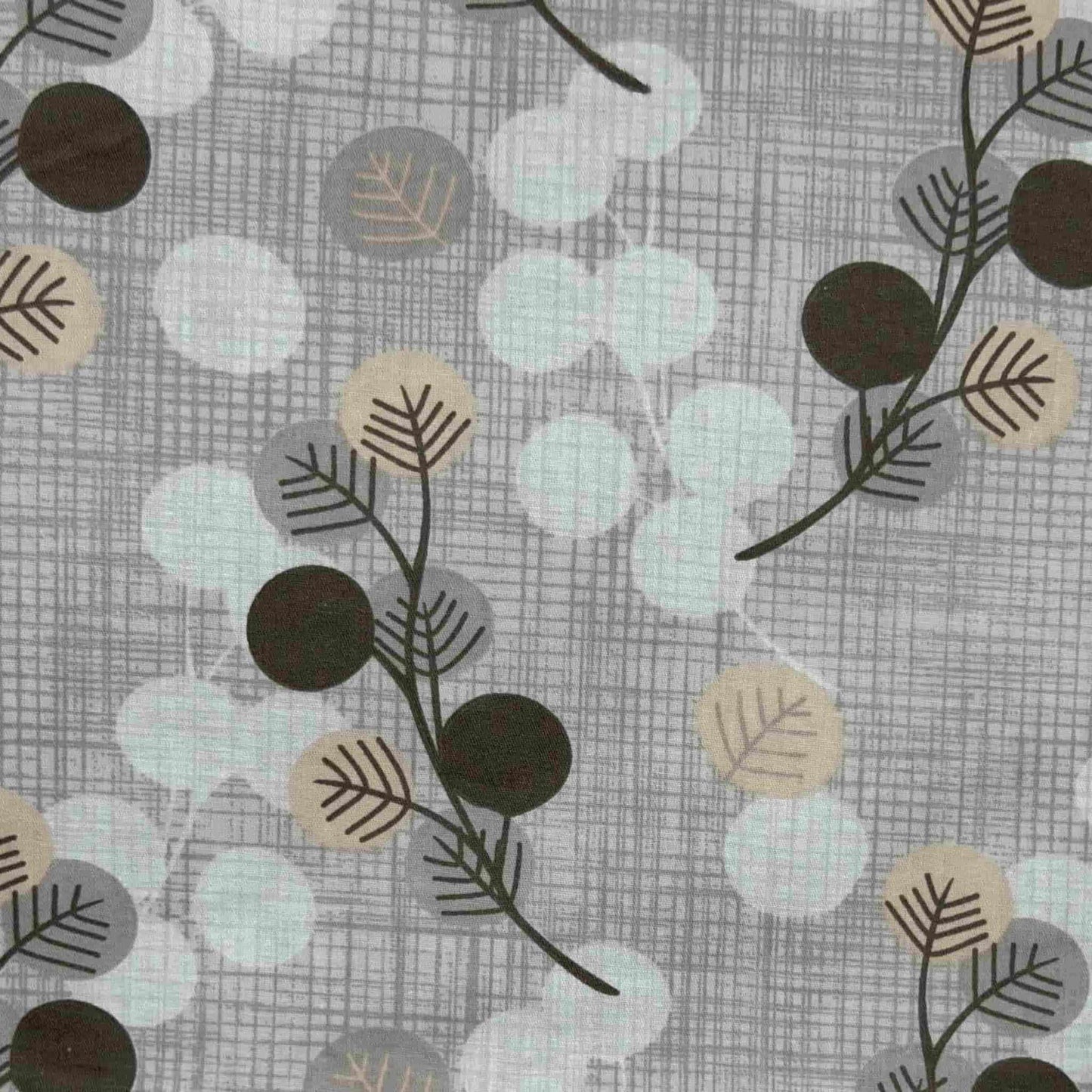 Beige Floral With Geometric Elements Queen Size Bedsheet