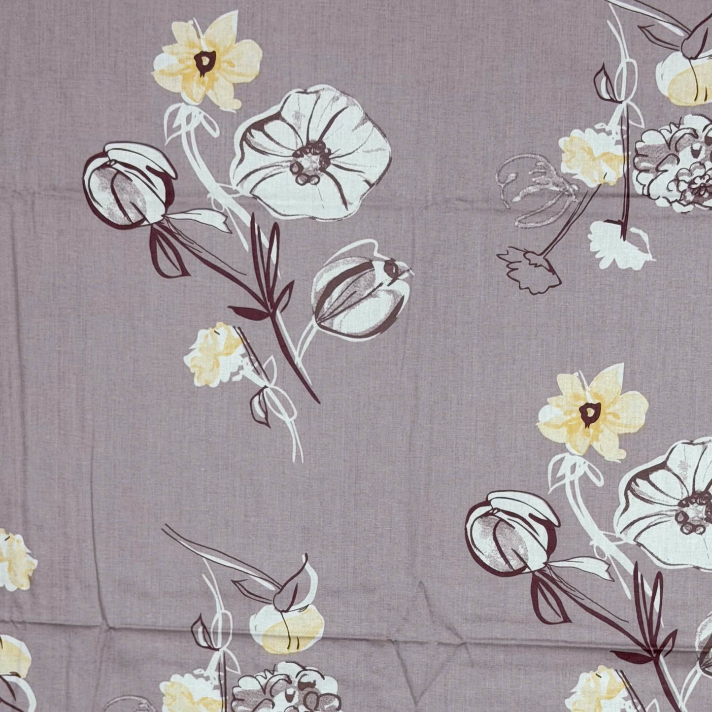 Lavender Floral Queen Size Bedsheet