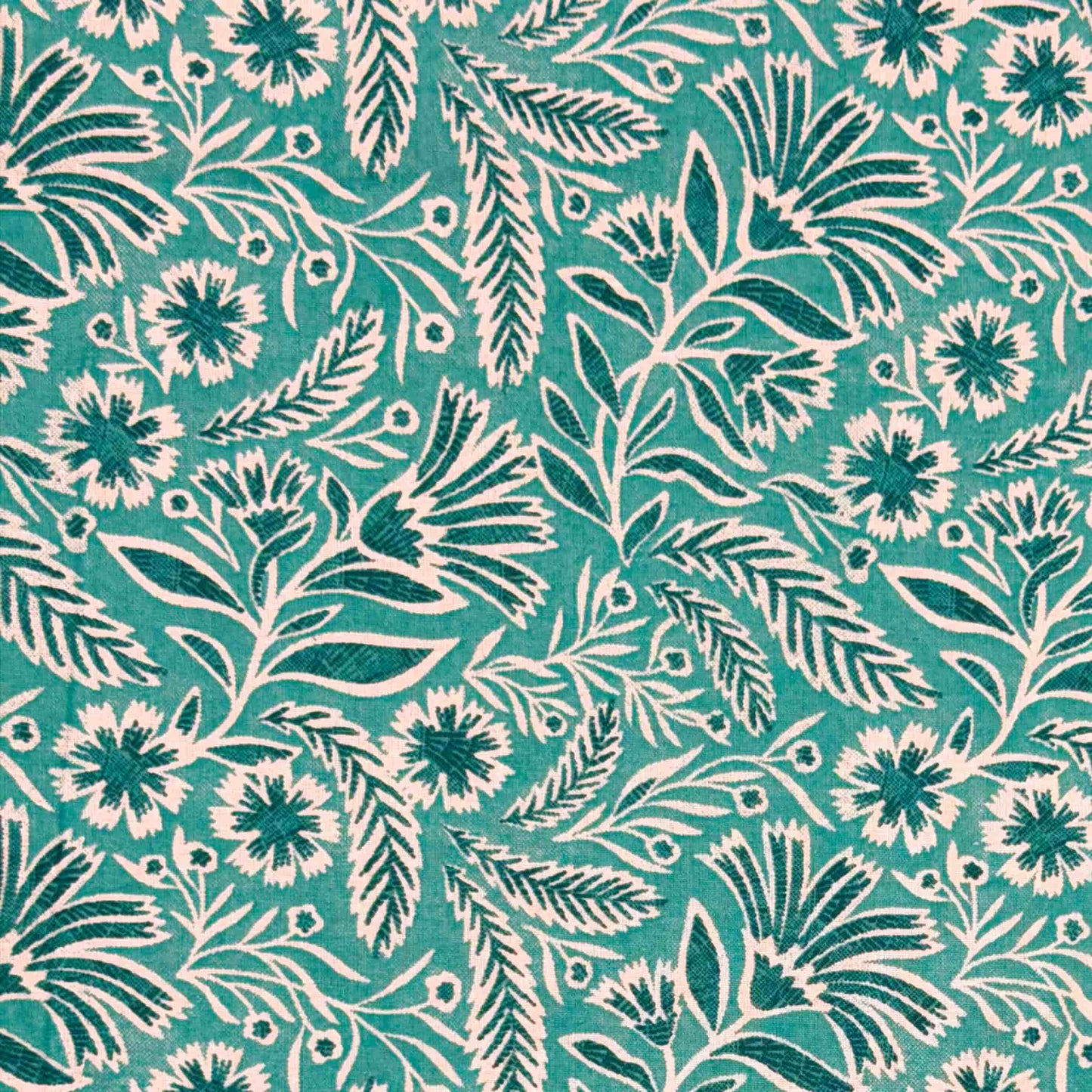 Small Floral Print On Green Single Bedsheet