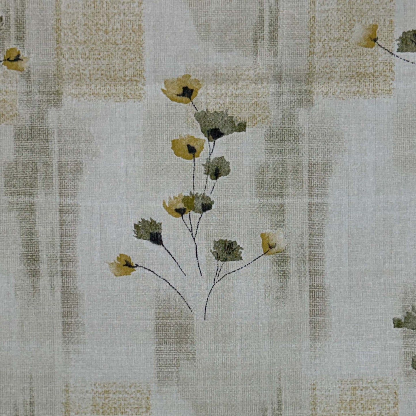 Brown Floral Print On White Single Bedsheet