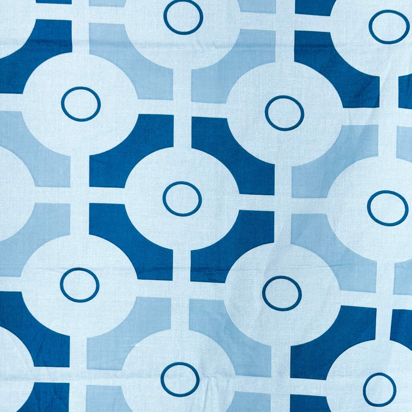 Blue Geometric Print Single Bedsheet