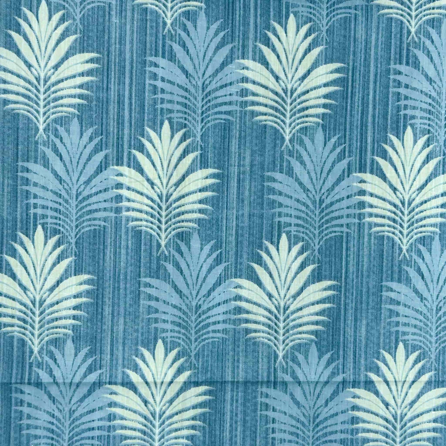 Leaf Print On Blue Single Bedsheet