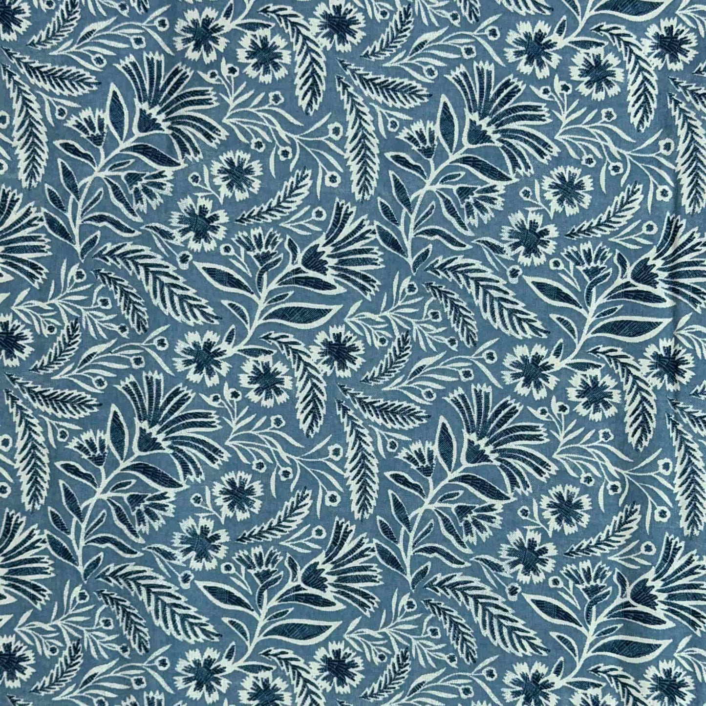 Small Floral Print On Blue Single Bedsheet