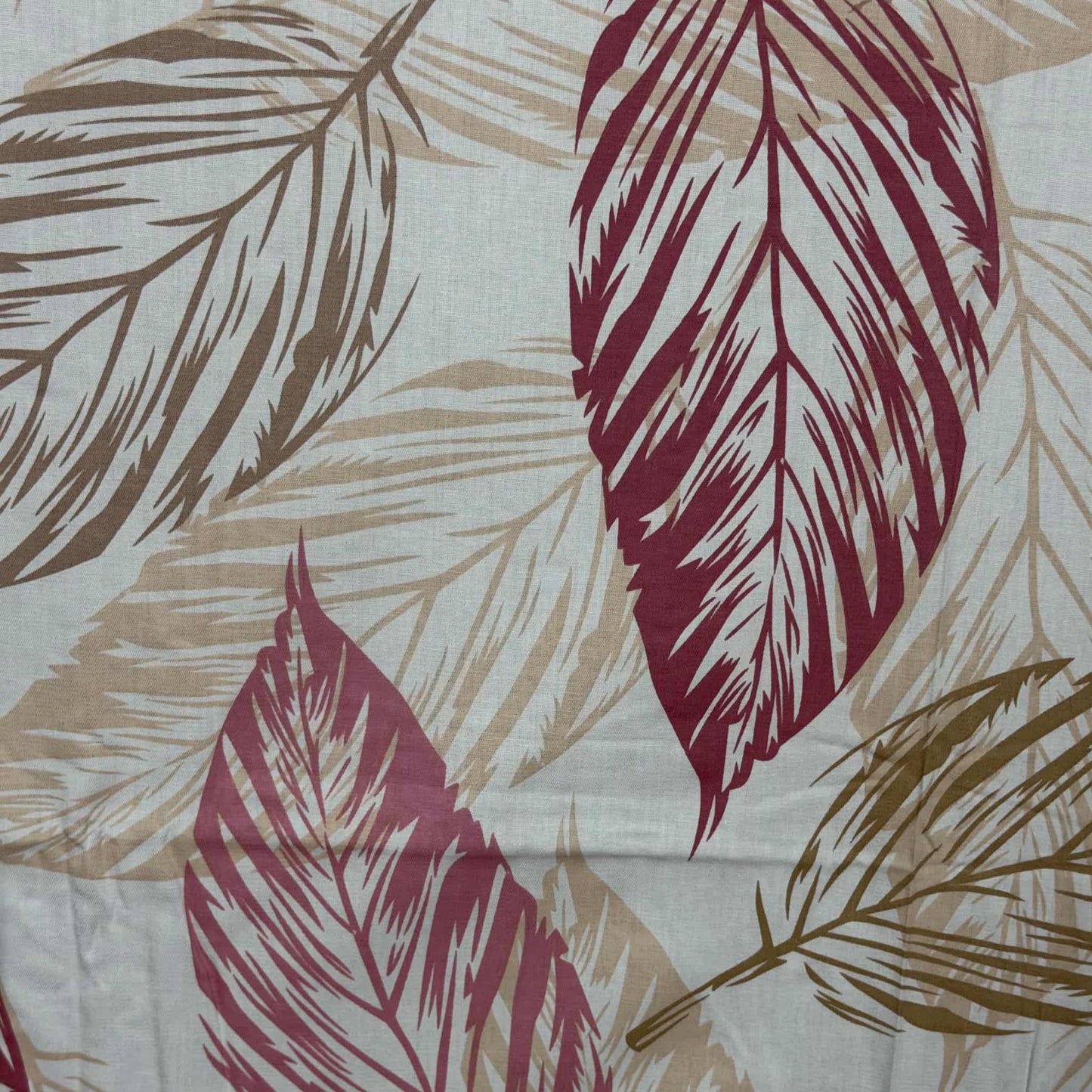 Multi Colour Big Leaf Print Queen Size Bedsheet