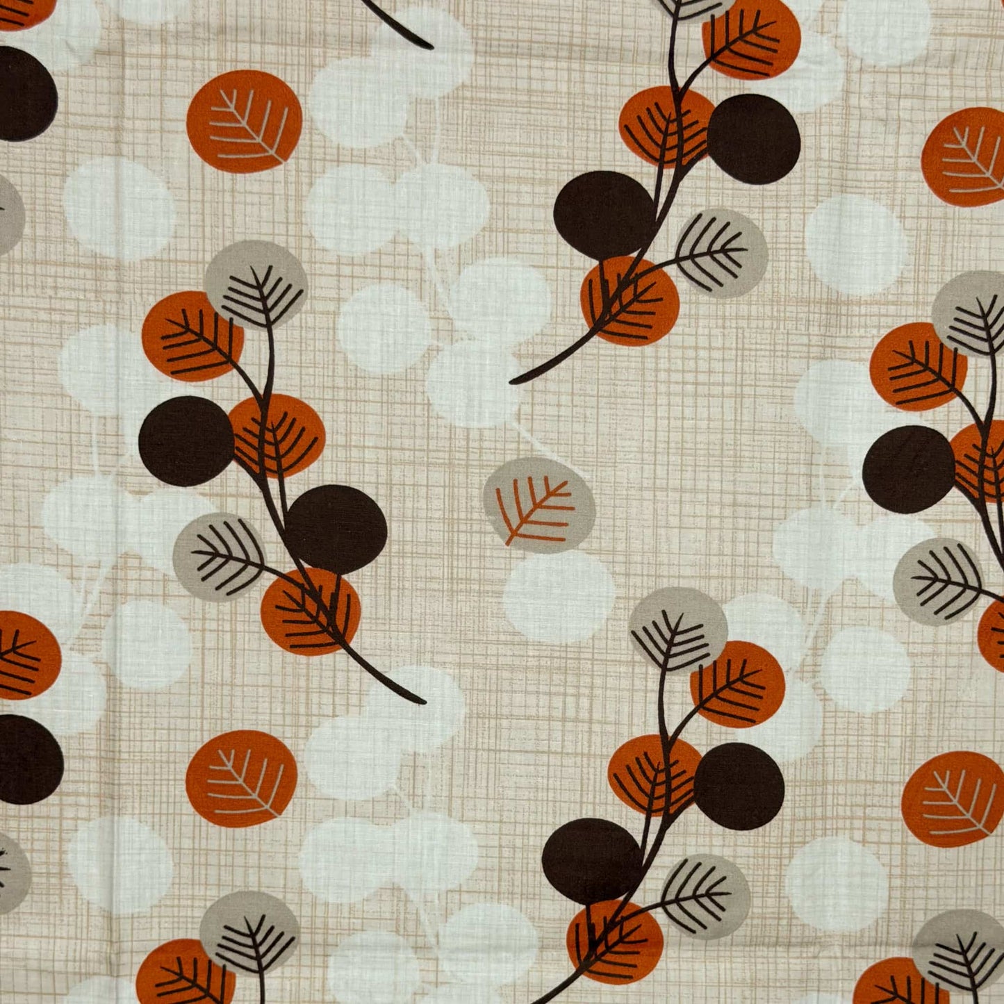 Leaf Print Peach Single Bedsheet
