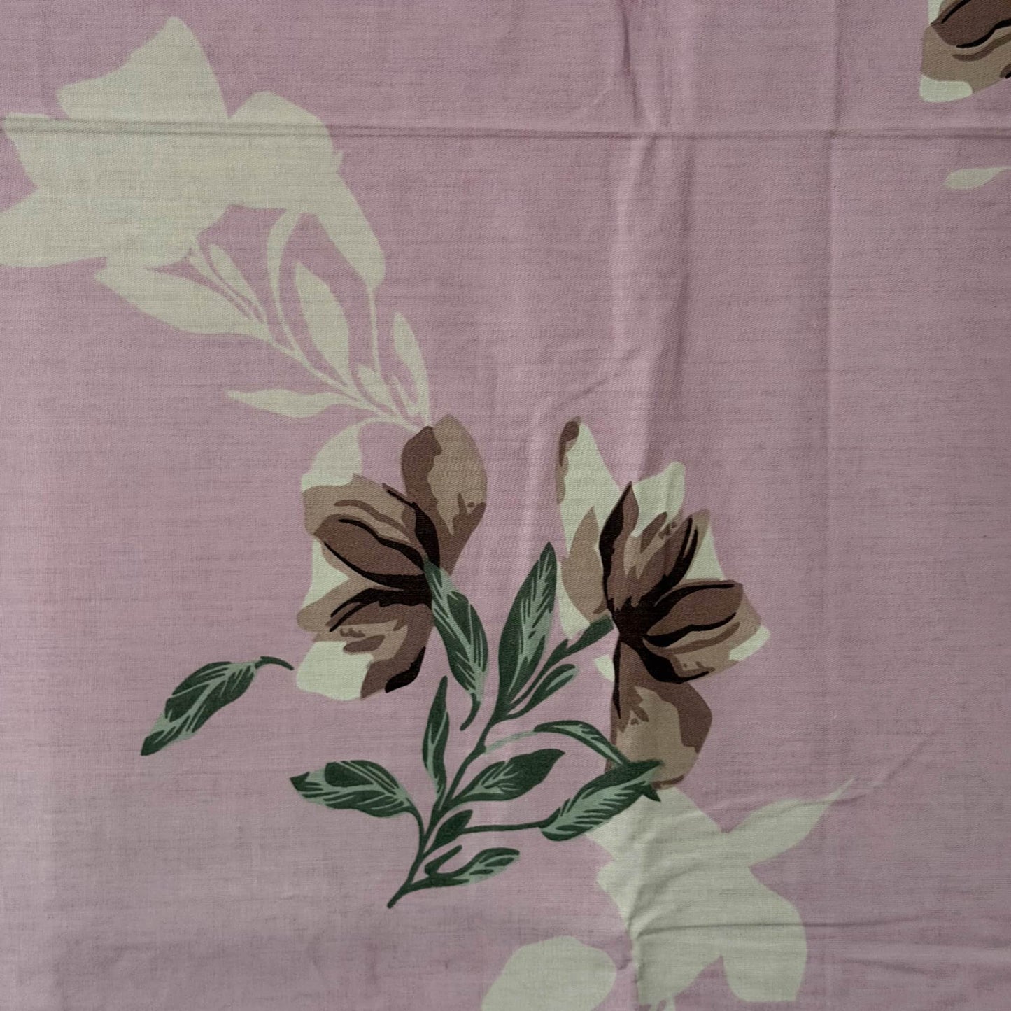 Pink Floral Print Queen Size Bedsheet