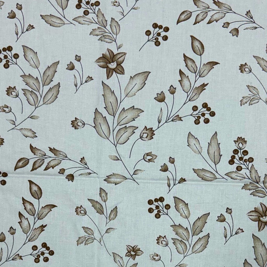 Small Floral Brown Print Queen Size Bedsheet