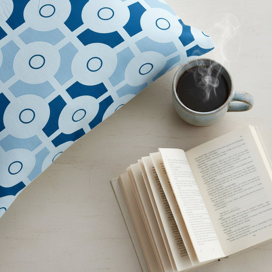 Blue Geometric Print Single Bedsheet
