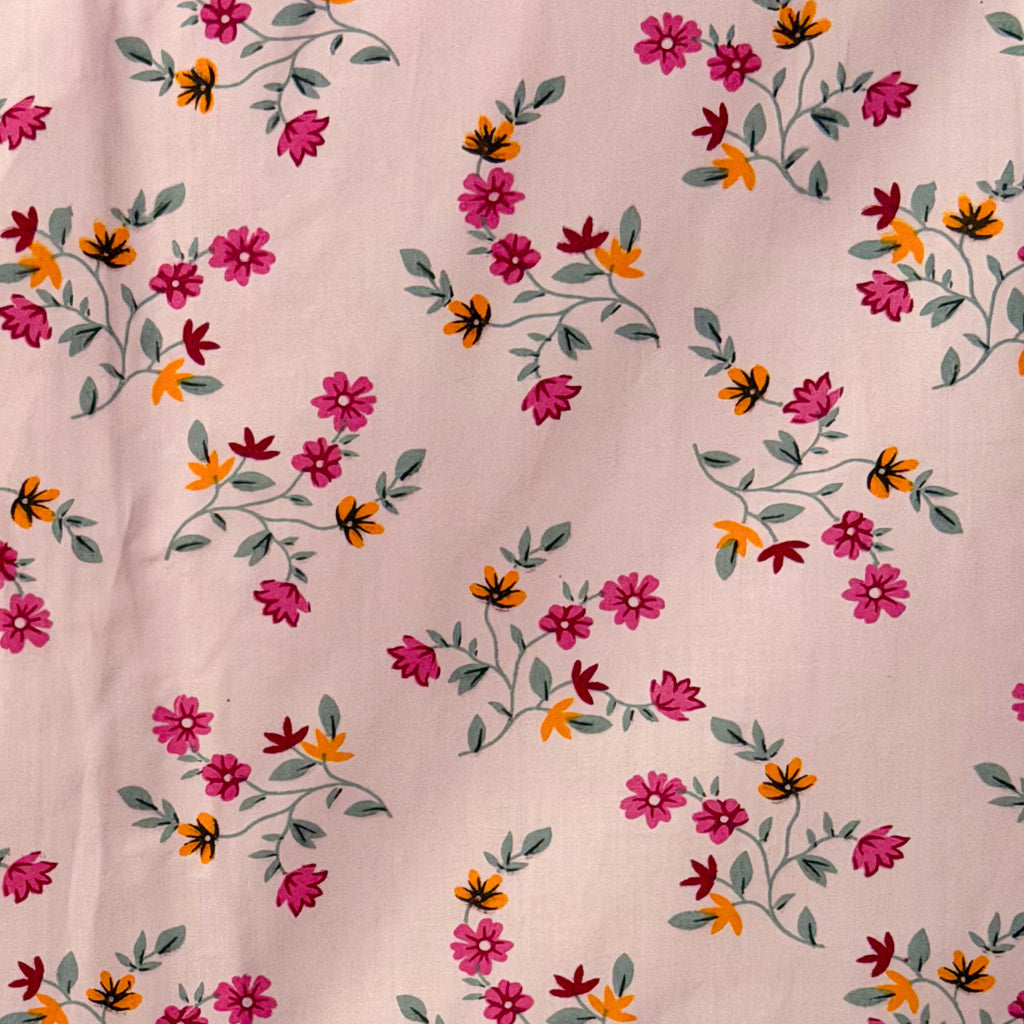 Small Floral Print Pink Single Bedsheet