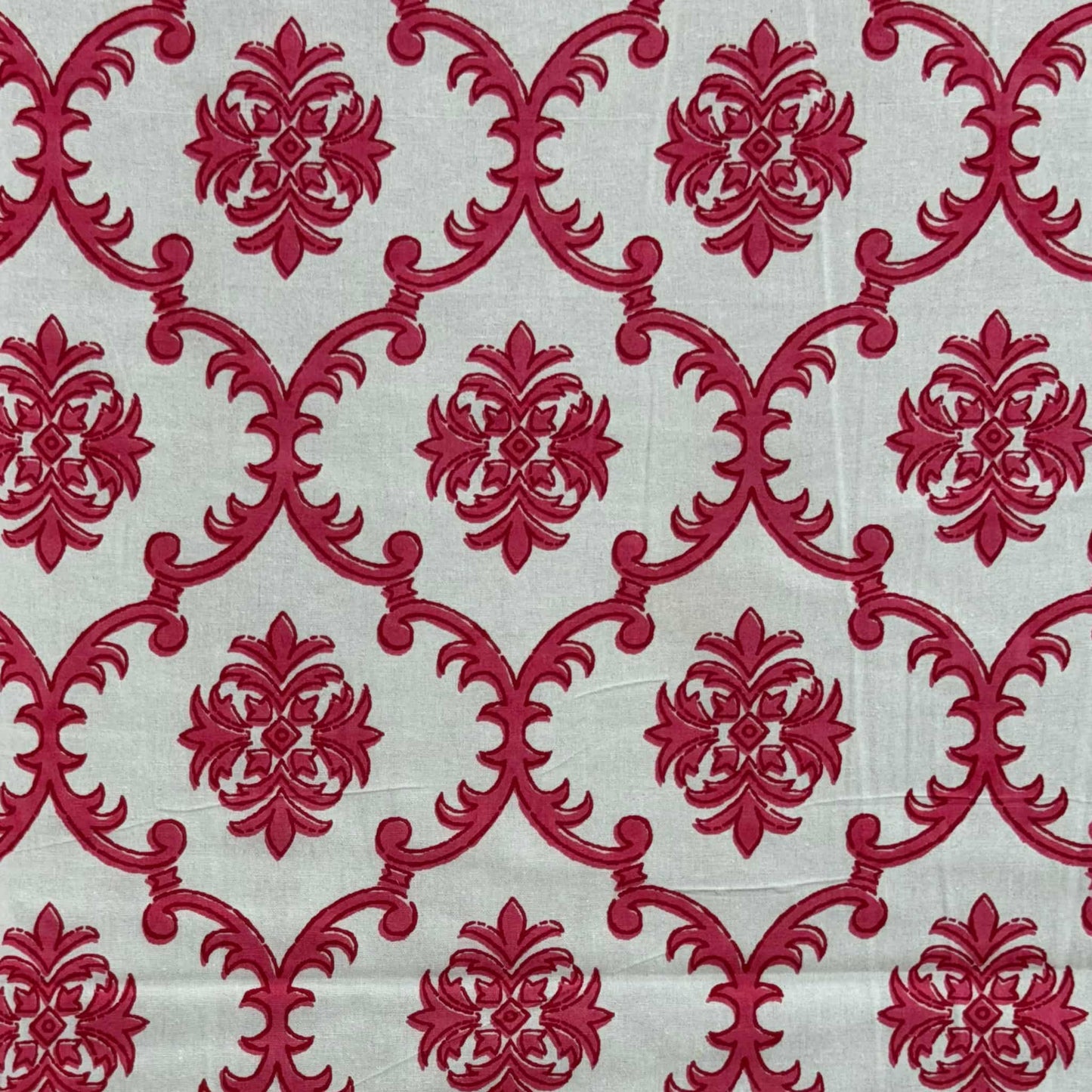 Red Geometric Print Jaipur King Size Bedsheet