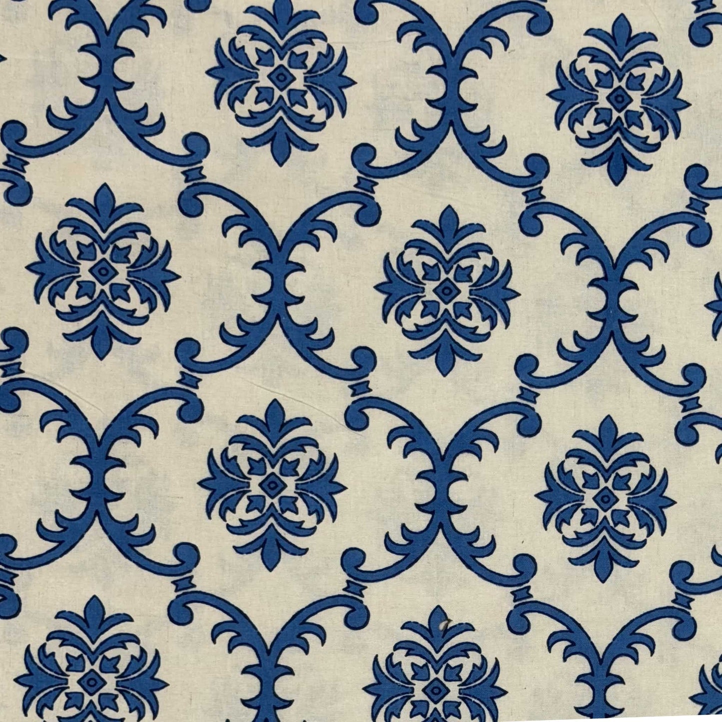 Blue Hand Block Print  King Size Bedsheet