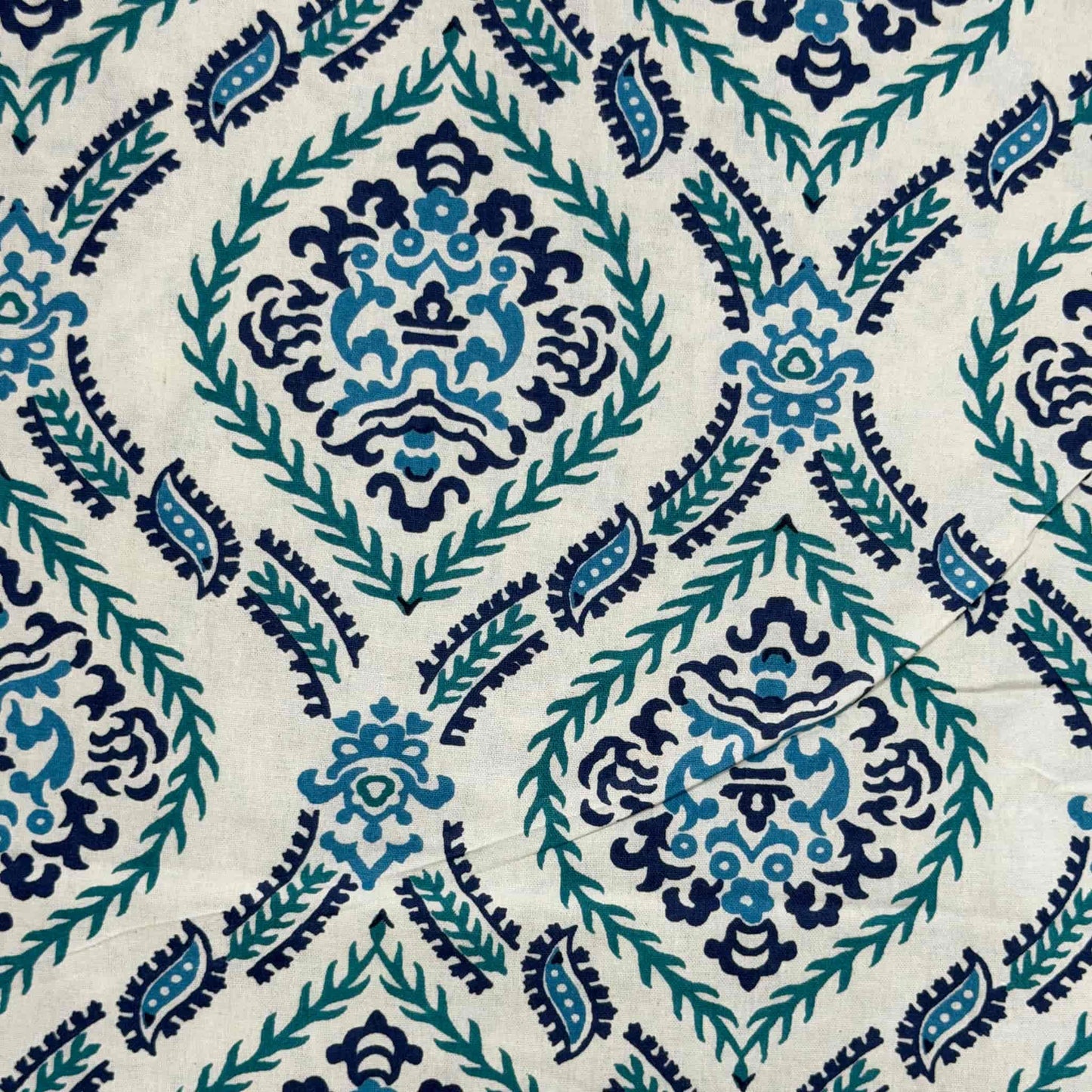 Light Blue Hand Block Print  King Size Bedsheet