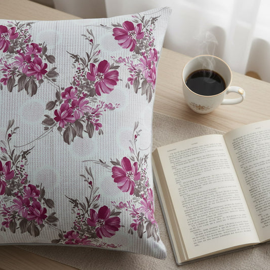 Magenta Floral Print Single Bedsheet