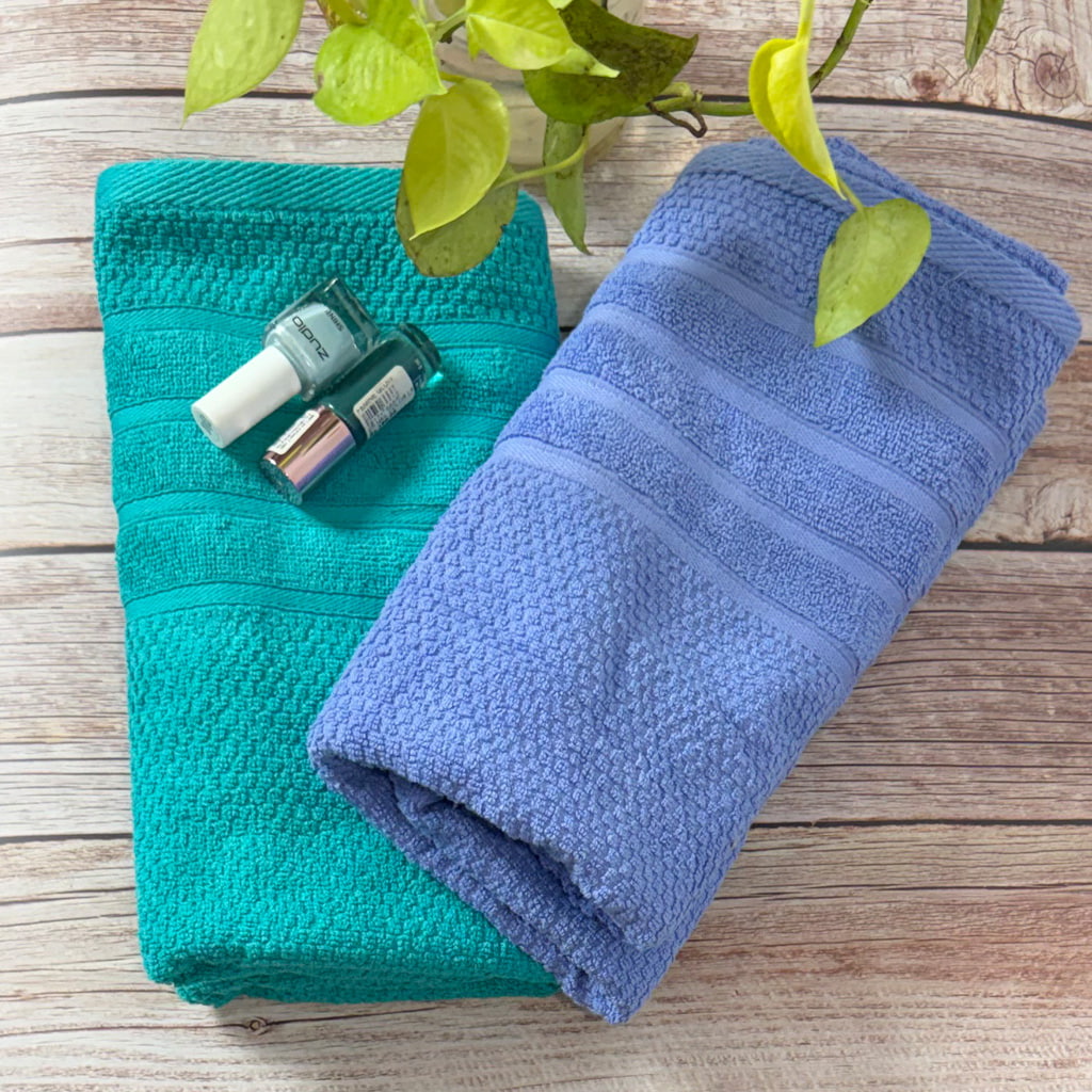 Cyan And  Lavender  Salon Towel Combo
