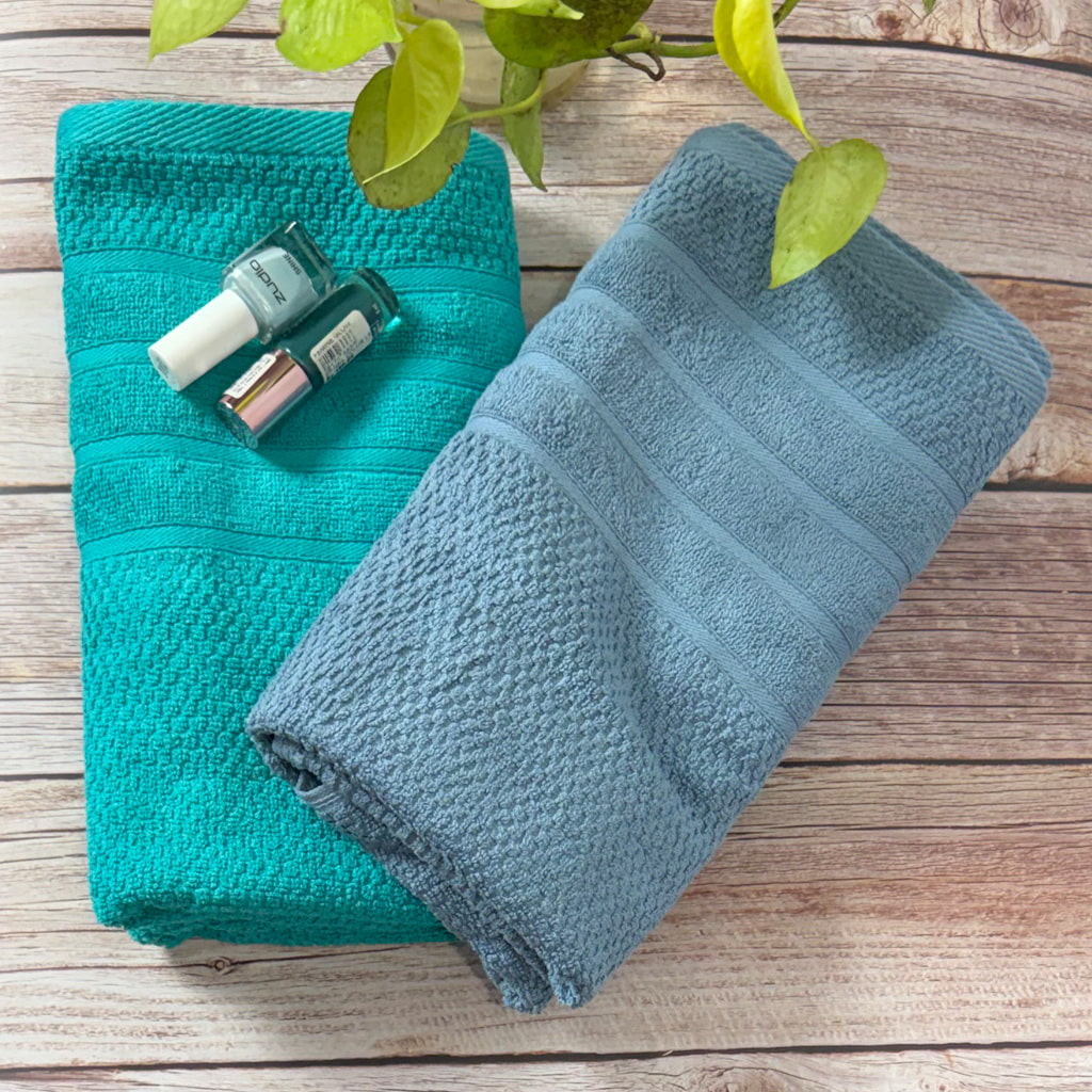 Cyan And  Steel Grey  Salon Towel Combo