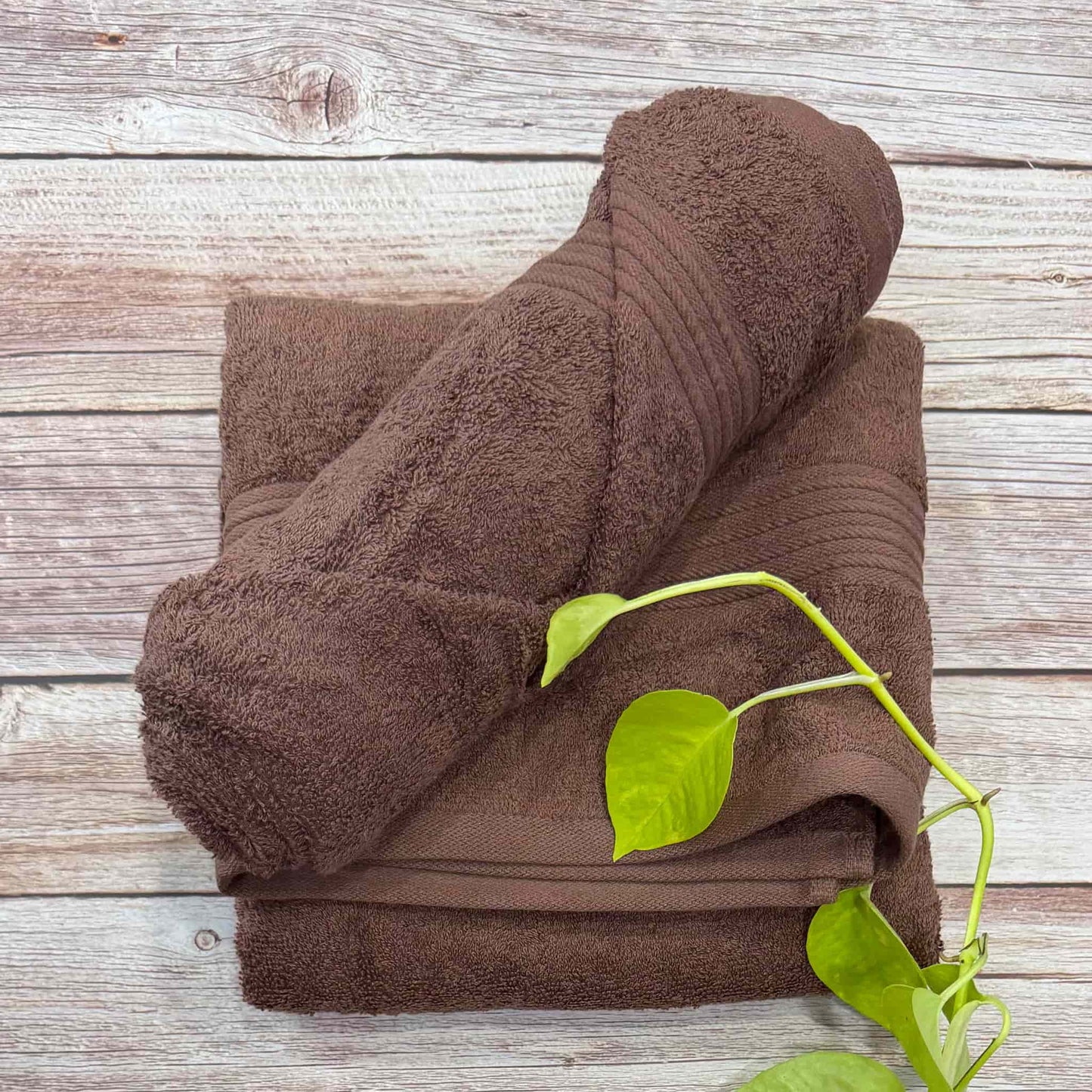 Dark Brown Bath And salon Towel Combo
