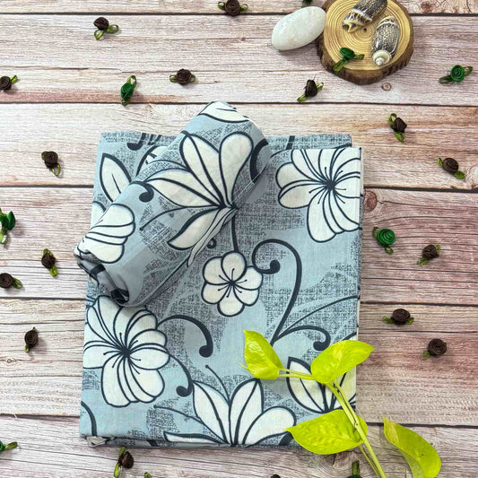 Floral Print On Grey Single Bedsheet