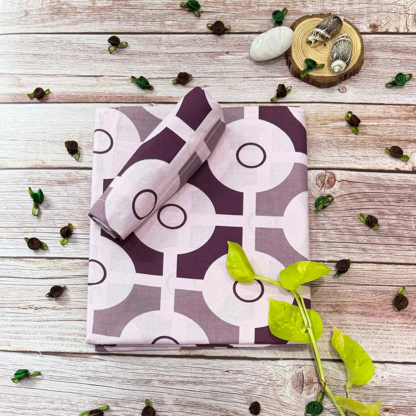 Lavender Geometric Print Single Bedsheet
