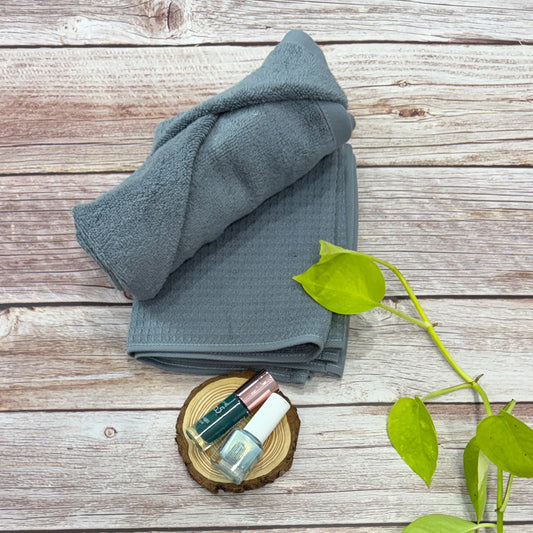 Grey Waffle-Terry Hand Towel Pack Of Two