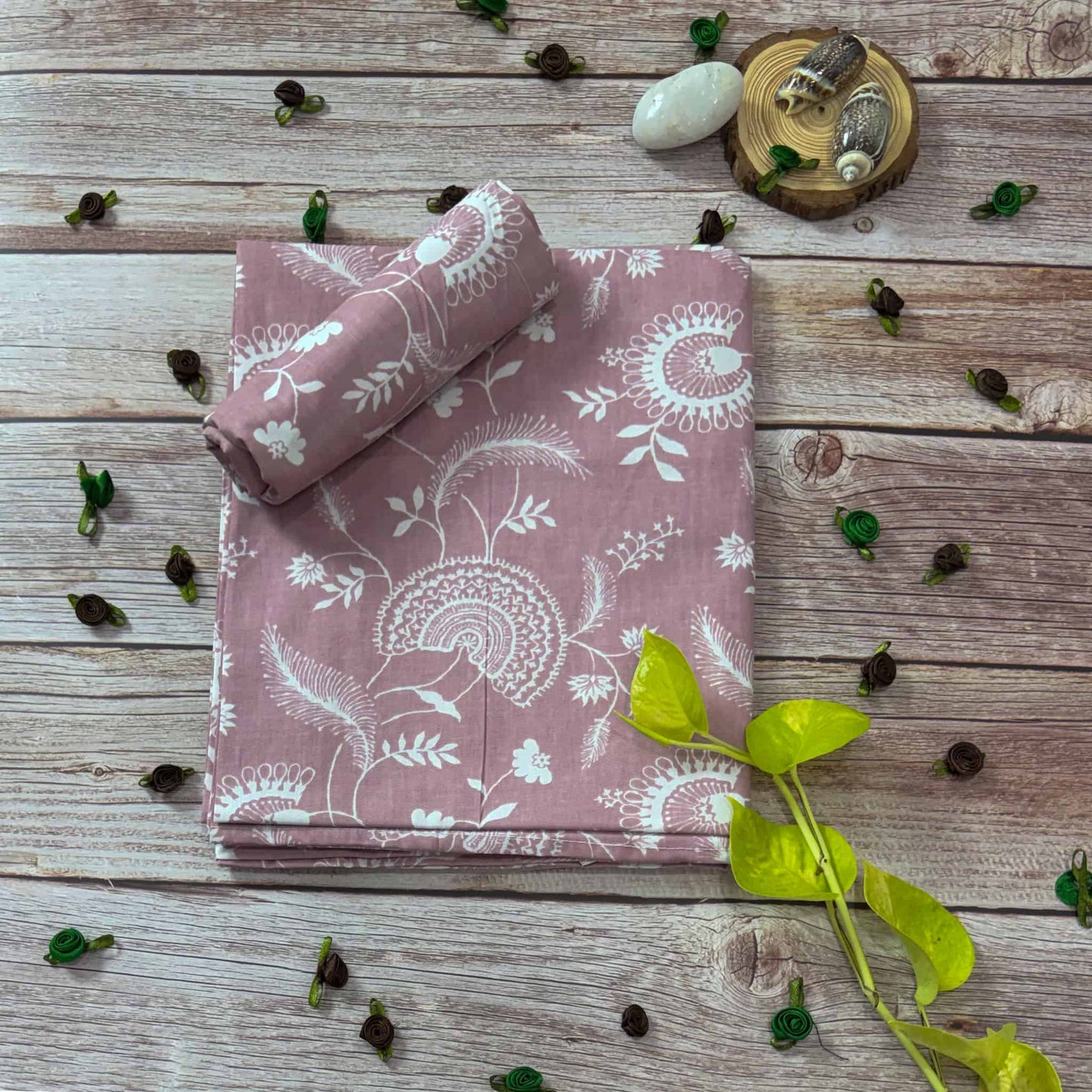Floral Print On Lavender Single Bedsheet