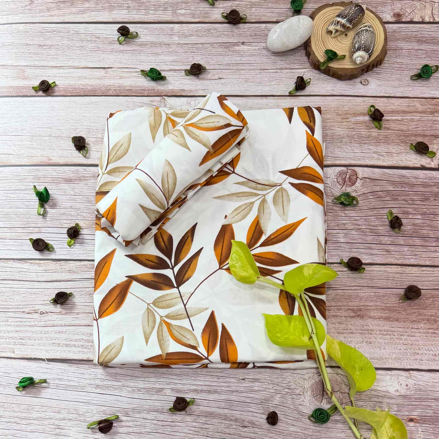 Leaf Print Single Bedsheet
