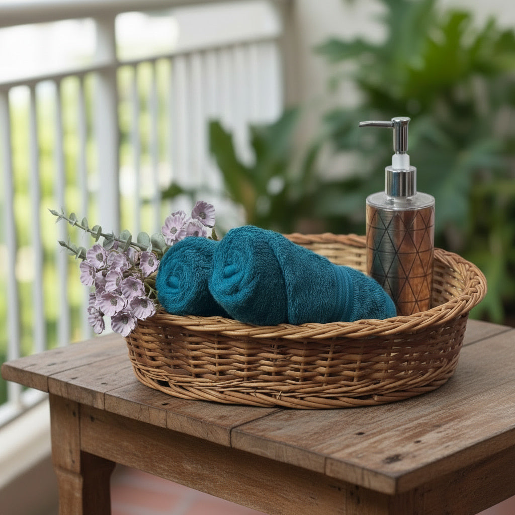 Petrol Blue Hand Towel Pack Of Two