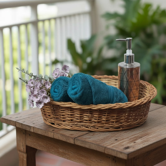 Petrol Blue Hand Towel Pack Of Two