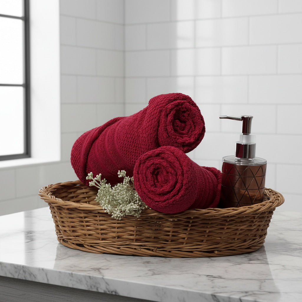 Maroon Popcorn Salon Towel Pack Of Two
