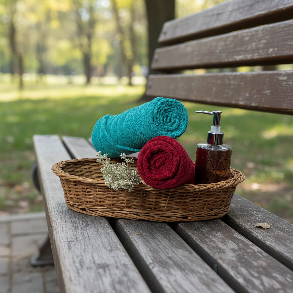 Maroon And  Cyan  Salon Towel Combo