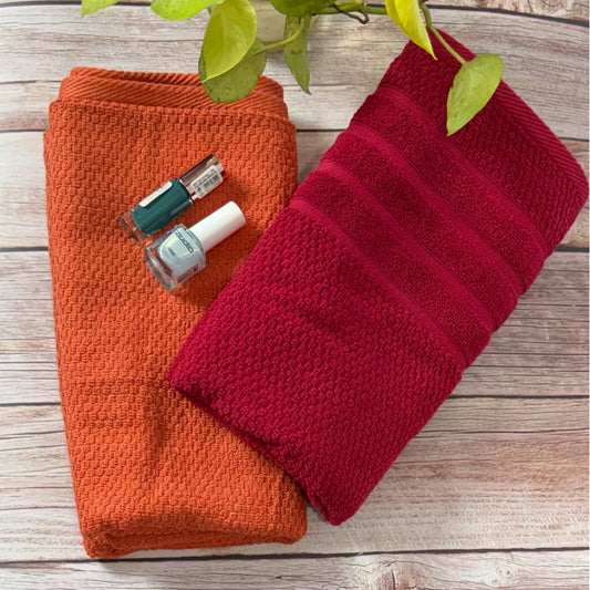Maroon And Rust Popcorn Salon Towel Combo