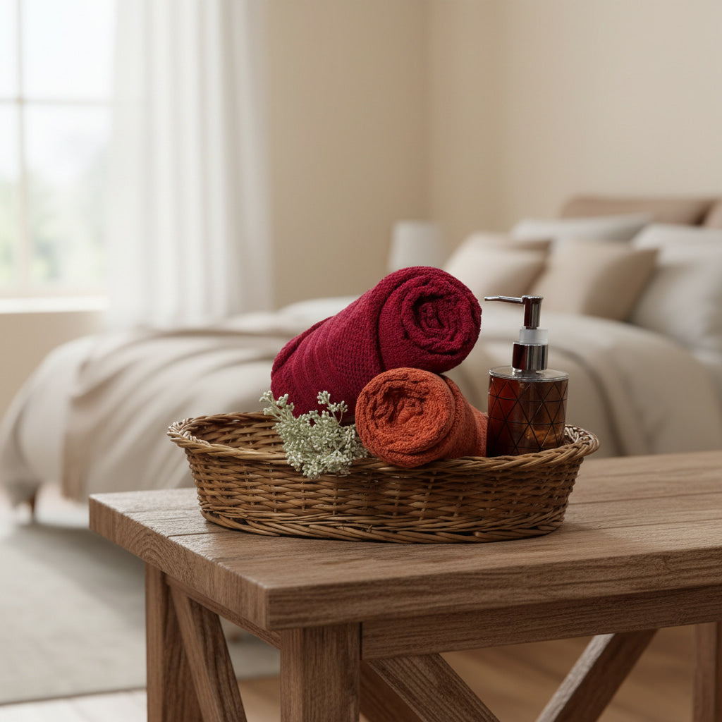 Maroon And Rust Popcorn Salon Towel Combo