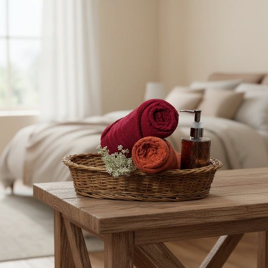 Maroon And Rust Popcorn Salon Towel Combo