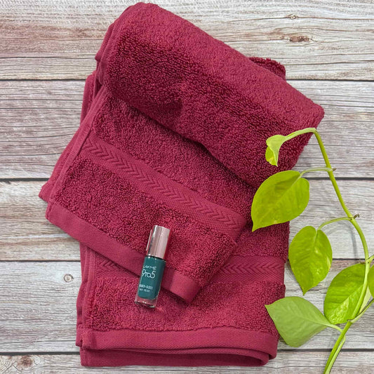 Maroon Zero Twist Hand Towel Pack Of Two