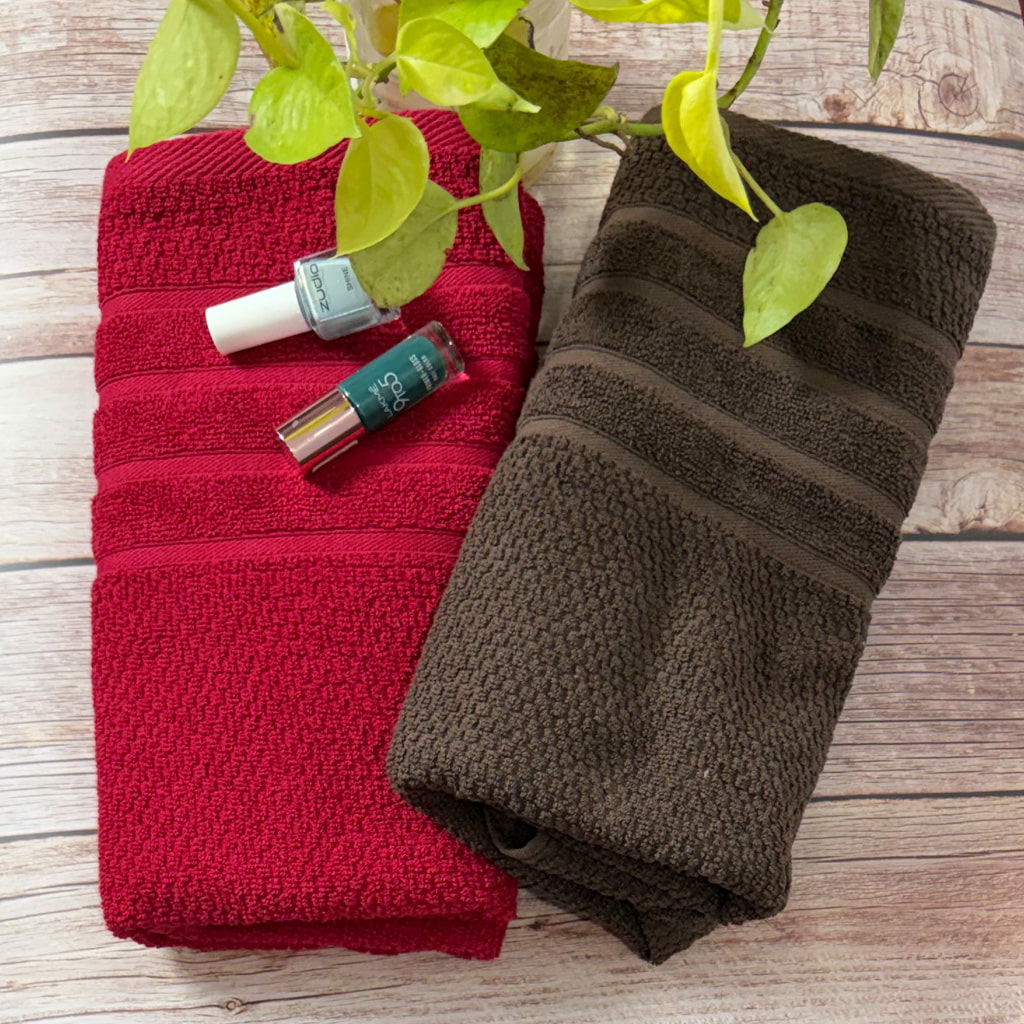 Maroon And  Brown  Salon Towel Combo