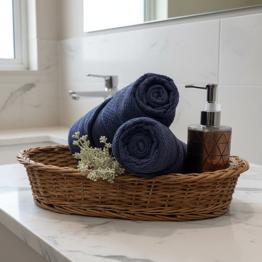 Navy Blue Popcorn Salon Towel Pack Of Two