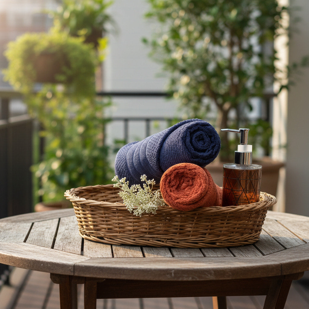 Navy Blue And Rust Popcorn Salon Towel Combo