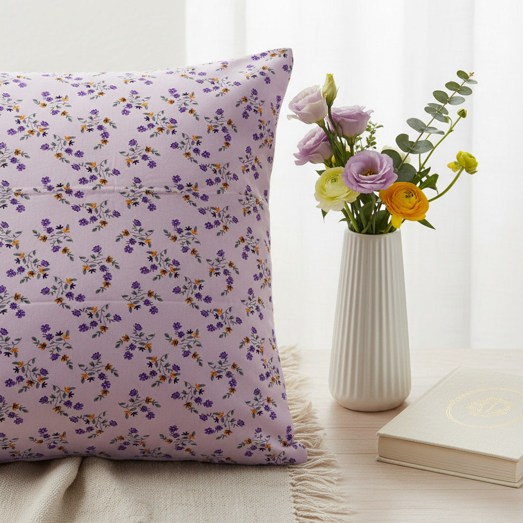 Small Floral Print Lavender Single Bedsheet