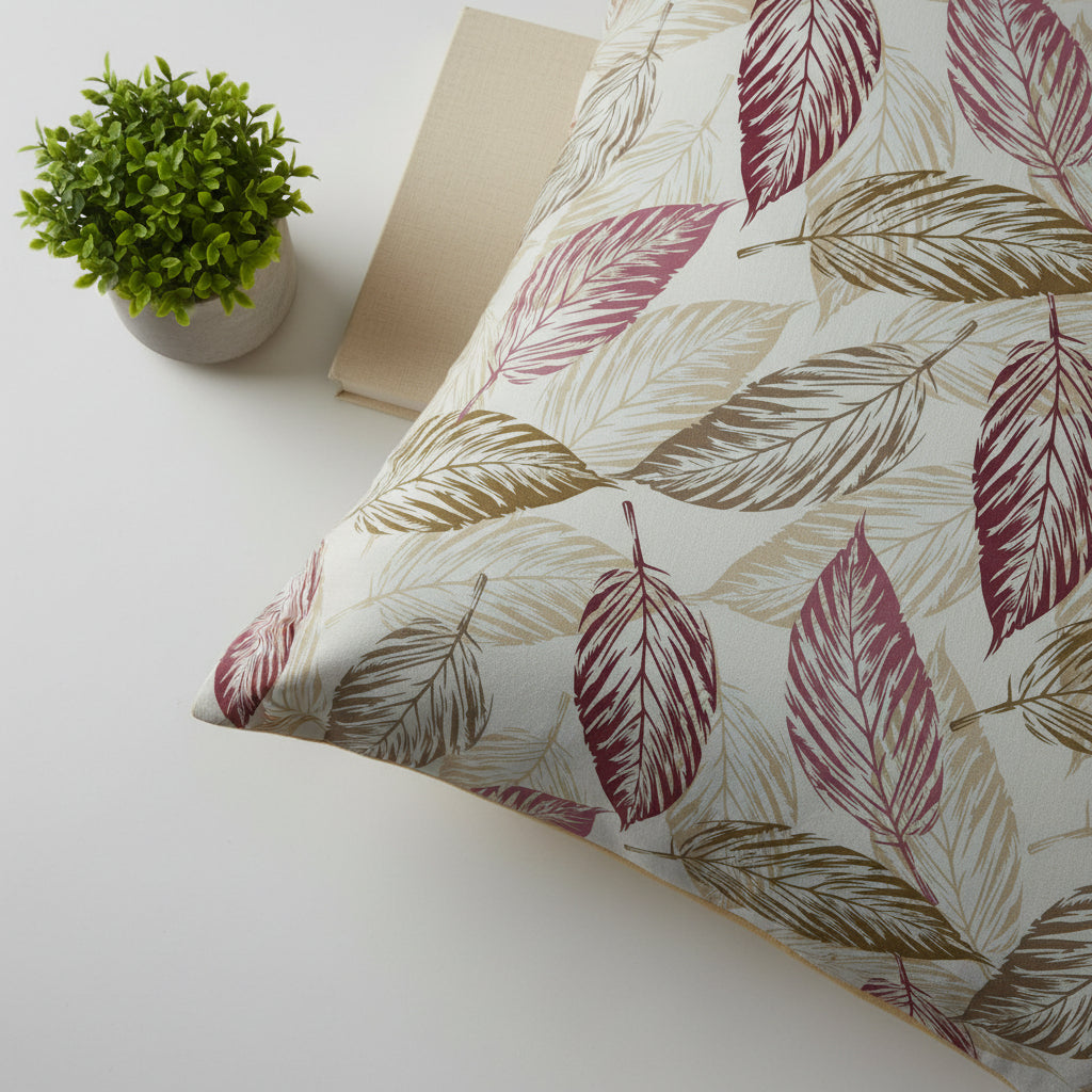 Multi Colour Big Leaf Print Queen Size Bedsheet