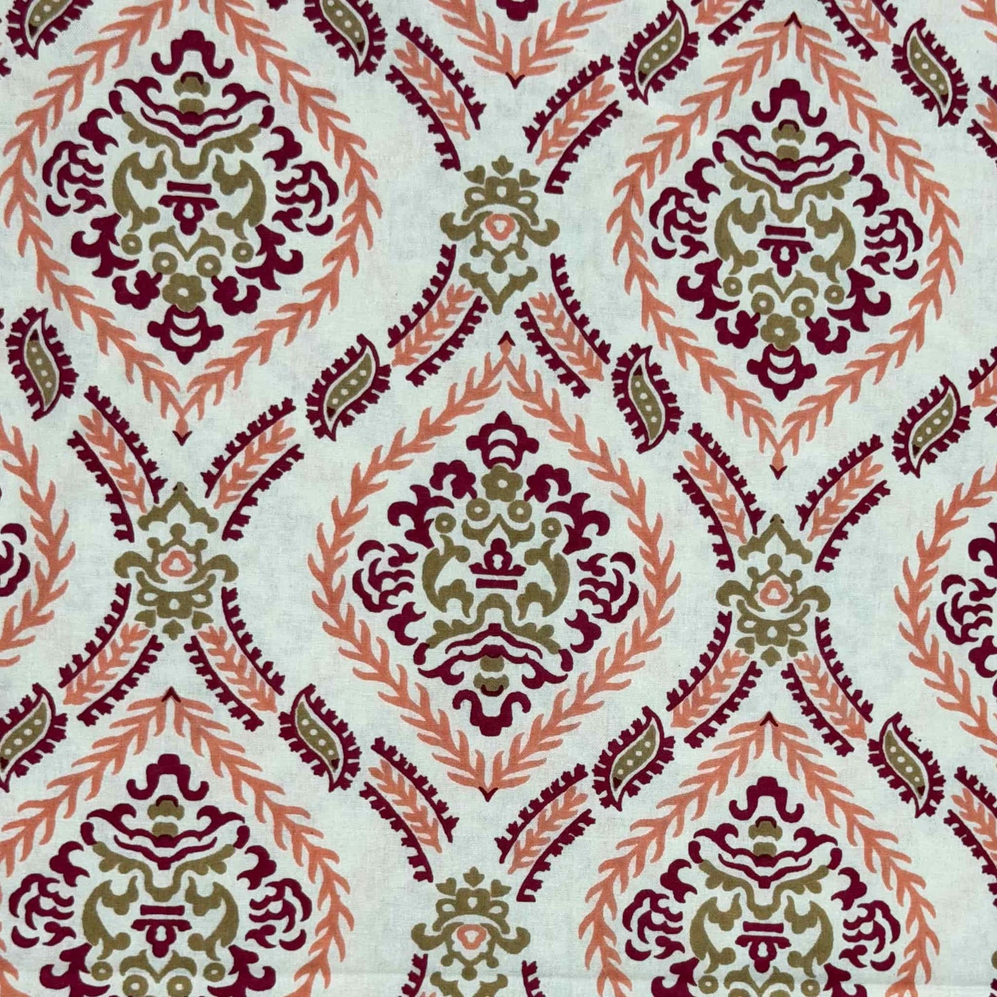 Pink Hand Block Print  King Size Bedsheet