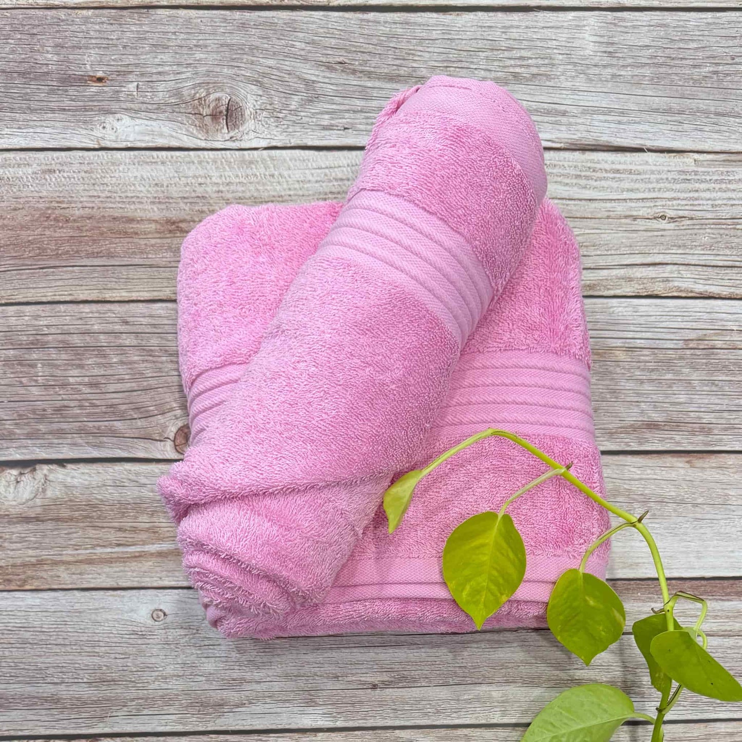Pink Bath And salon Towel Combo