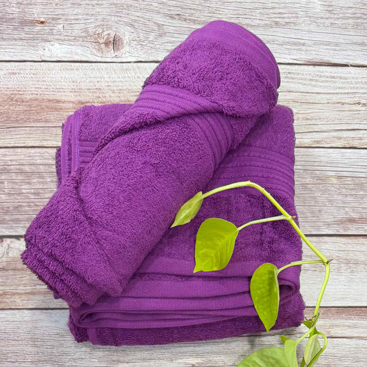 Purple Bath And salon Towel Combo