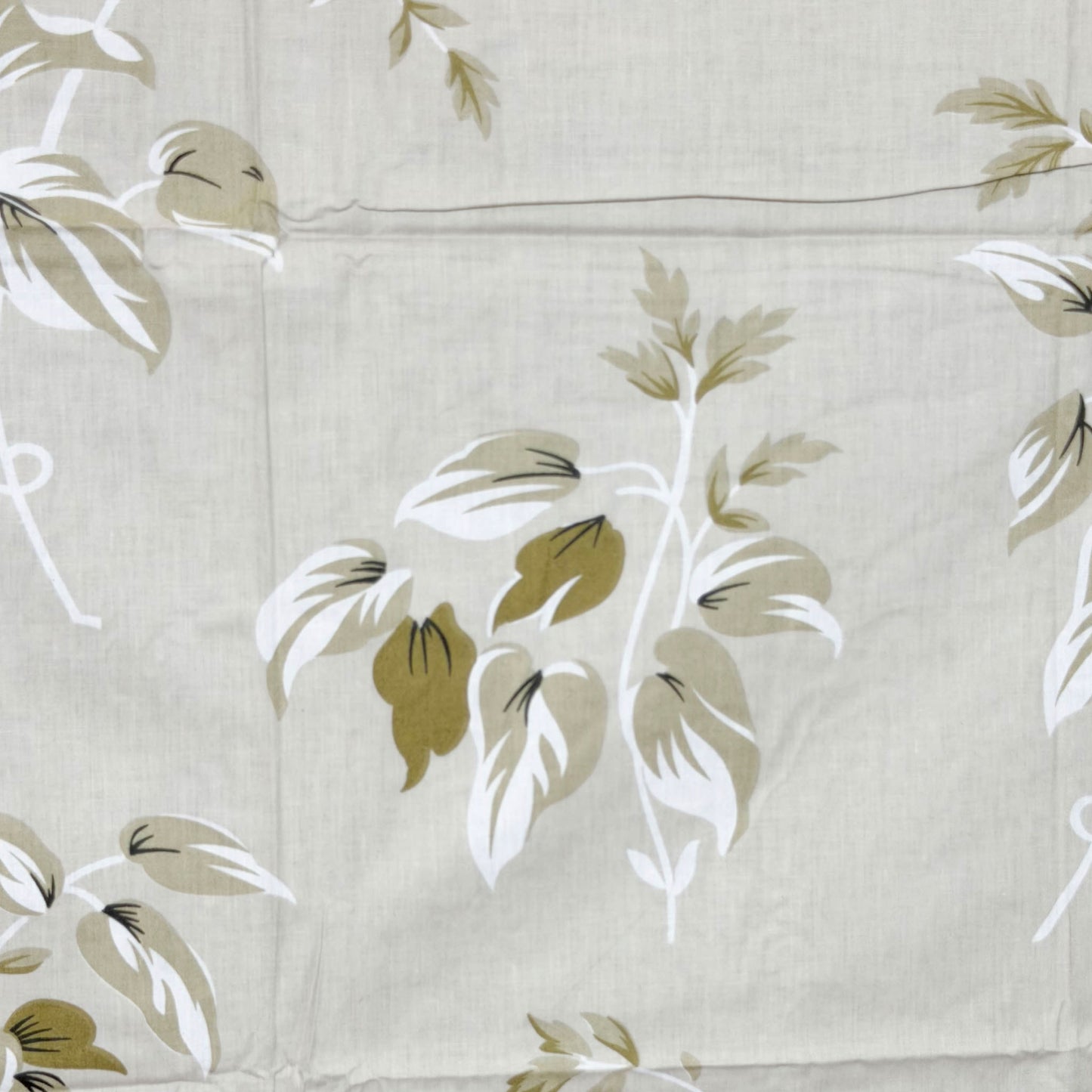 Beige leaf Print 180 TC King Size Bedsheet