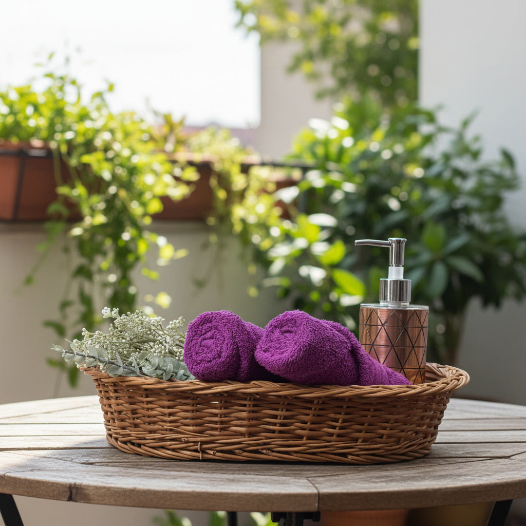 Purple Hand Towel Pack Of Two