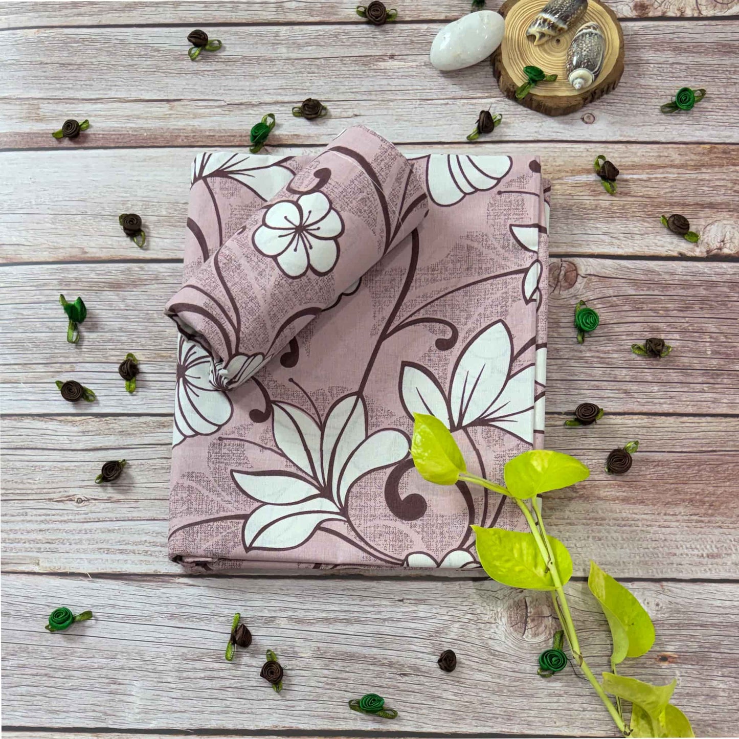 Floral Print On Lavender Single Bedsheet